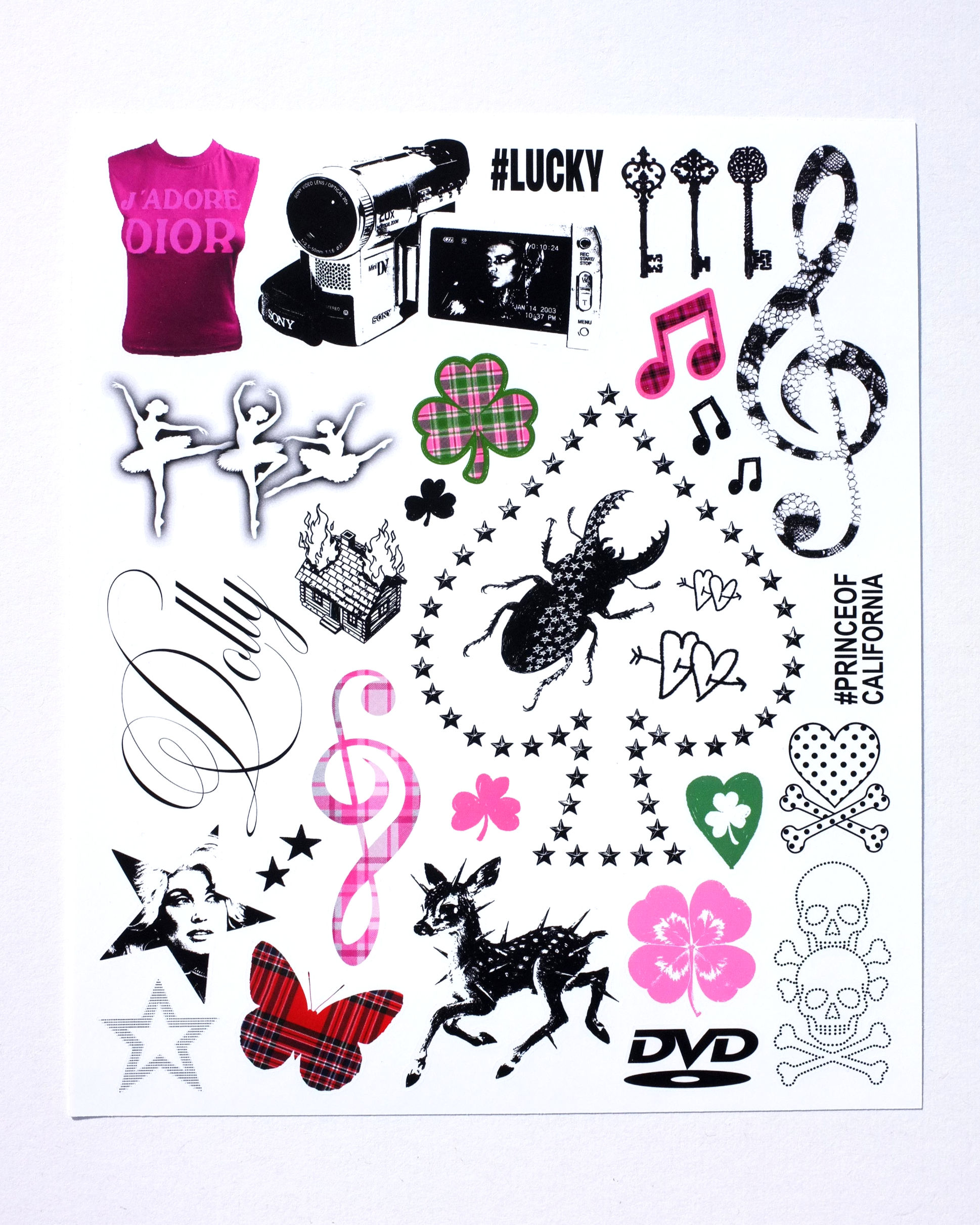 LUCKY GIRL LARGE STICKER SHEET