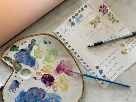 visual colorful garden design