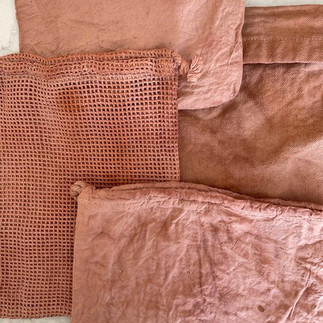 finsihed avocado dyed reusable produce bags