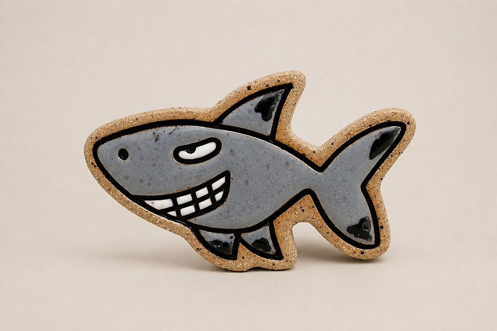 Thumbnail: Sebastian the Pen Friend | Handmade Ceramic Shark Pen Holder