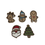 Thumbnail: a group of small holiday themed gift tags including a reindeer, snowman, gingerbread man, santa claus, and christmas tree