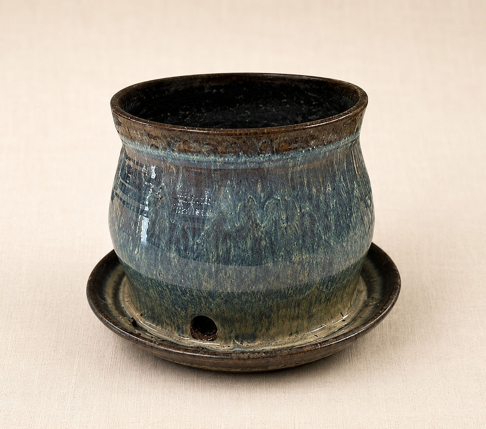 Thumbnail: Handmade Ceramic Planter with Drainage Plate