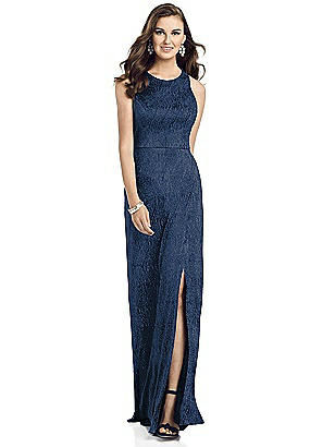 Sleeveless Metallic Trumpet Gown