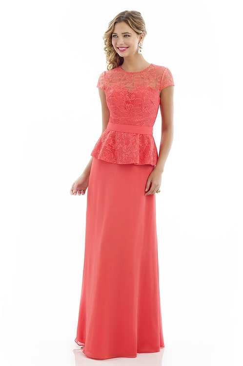 Chiffon and Lace Bridesmaid Dress with Peplum Top
