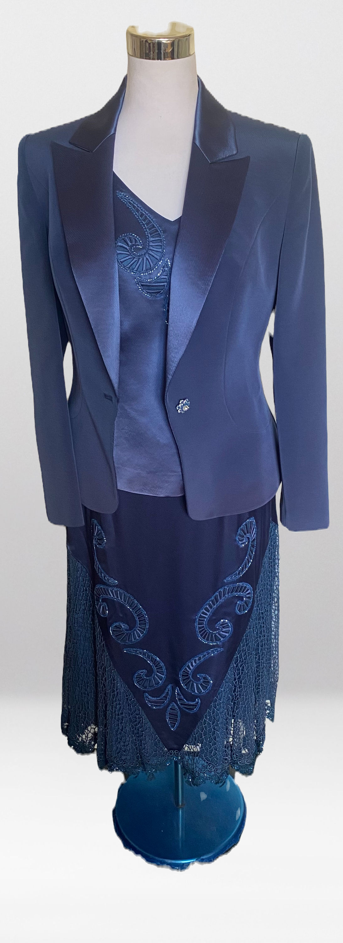 Musani Couture Satin and Lace 3 Piece Suit