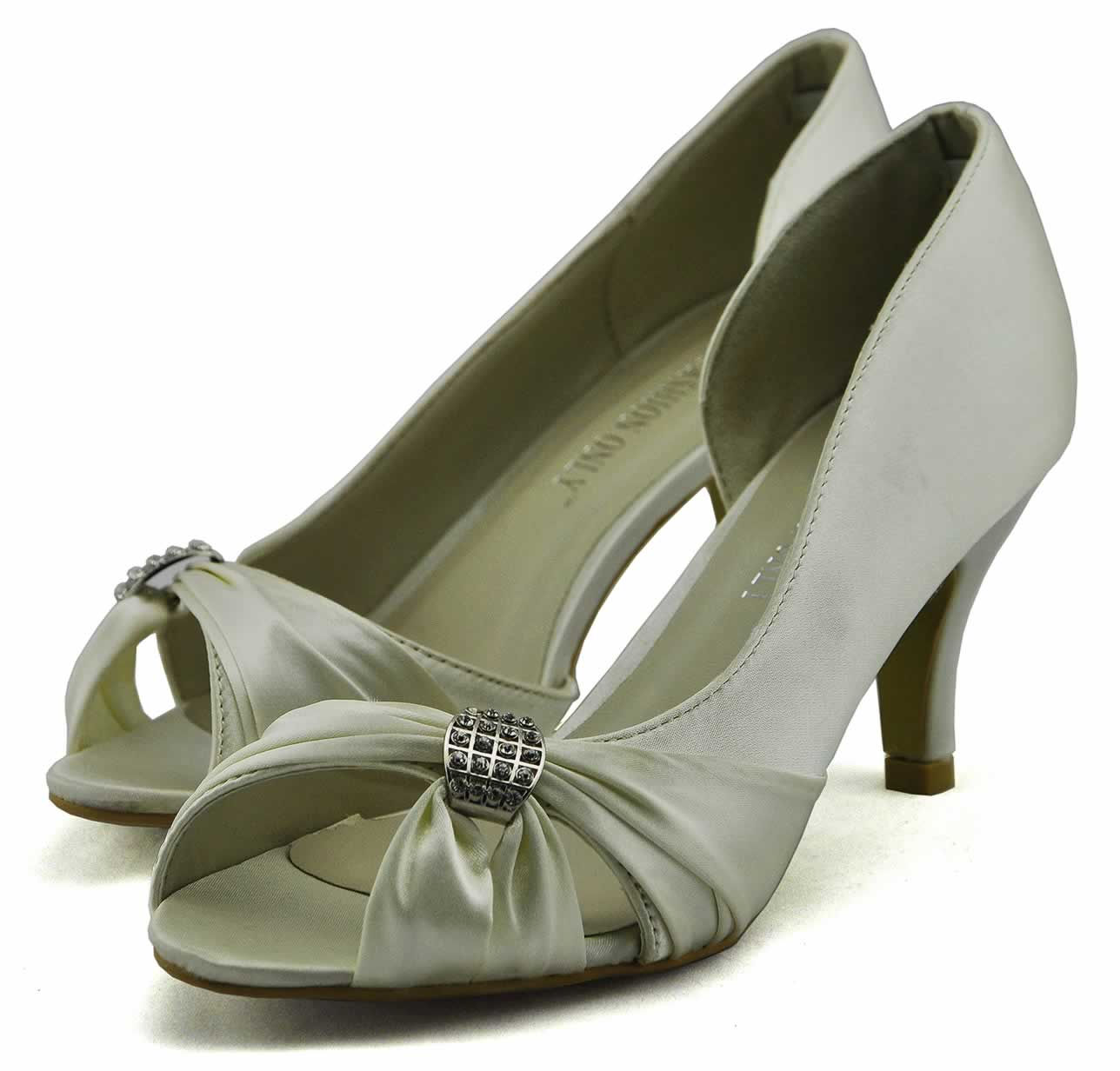 Peep Toe Satin Court Shoes