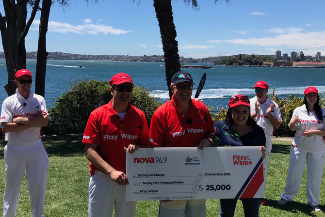 Fitzy, Wippa, and PM Scott Morrison play in backyard cricket match for BFC