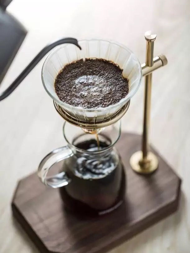 Thumbnail: Brass Drip Stand in Walnut