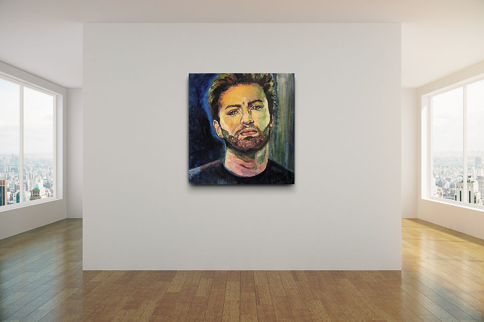Thumbnail: Portrait of George Michael. Oil on canvas. 24" x 24"