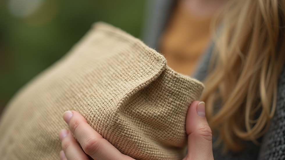 Close-up of eco-friendly bag stitching and texture