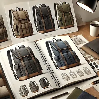 DALL·E 2024-11-27 15.15.23 - A modern and minimalist workspace featuring nylon backpacks a