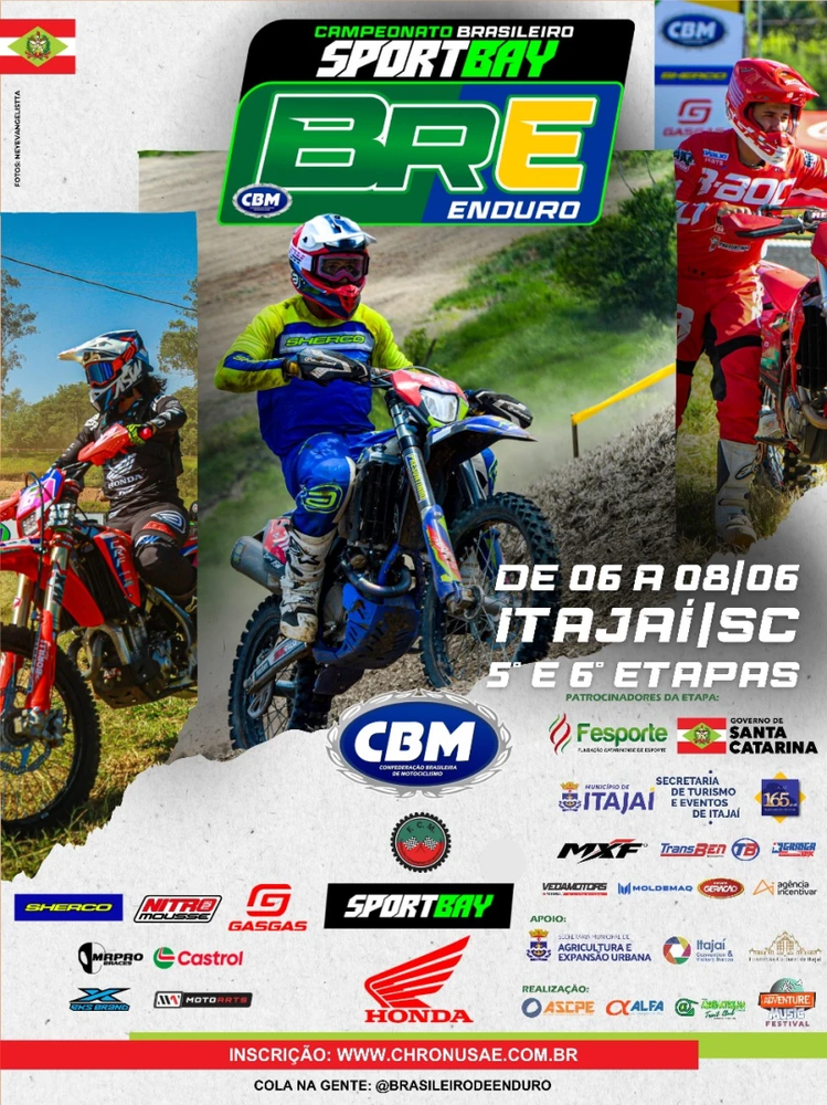 Campeonato Brasileiro SportBay de Enduro 2025: Itajaí recebe rodada dupla com desafios extremos