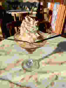Affogato (ice cream with espresso) served at Meteor Cafe Oia Santorini Greece