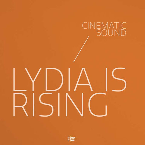 Lydia Is Rising ist als zarter Schriftzug vor Orange zu sehen.