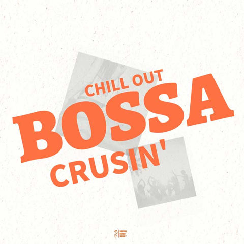Ein orangefarbener Schriftzug Bossa Crusin' ist vor einem weissen Hintergrund zu sehen.