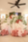 Pink and white balloon display by a Mobile, AL Florist.