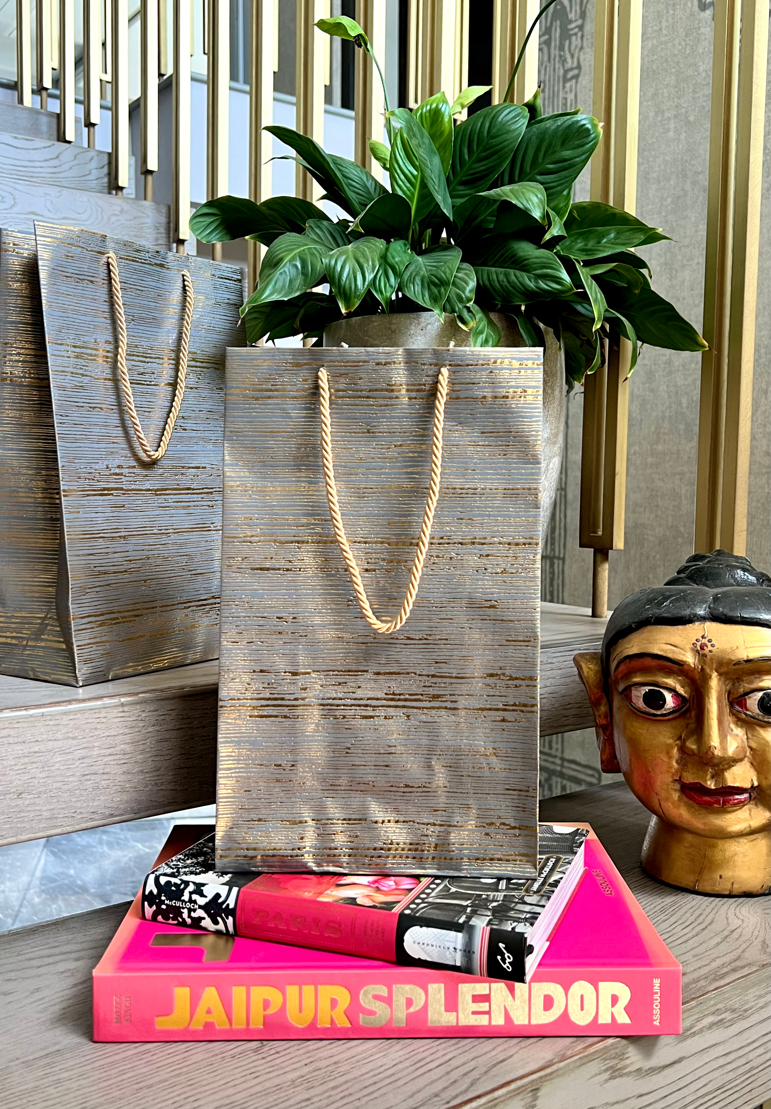 SET OF 2 GOLD FOIL BAGS