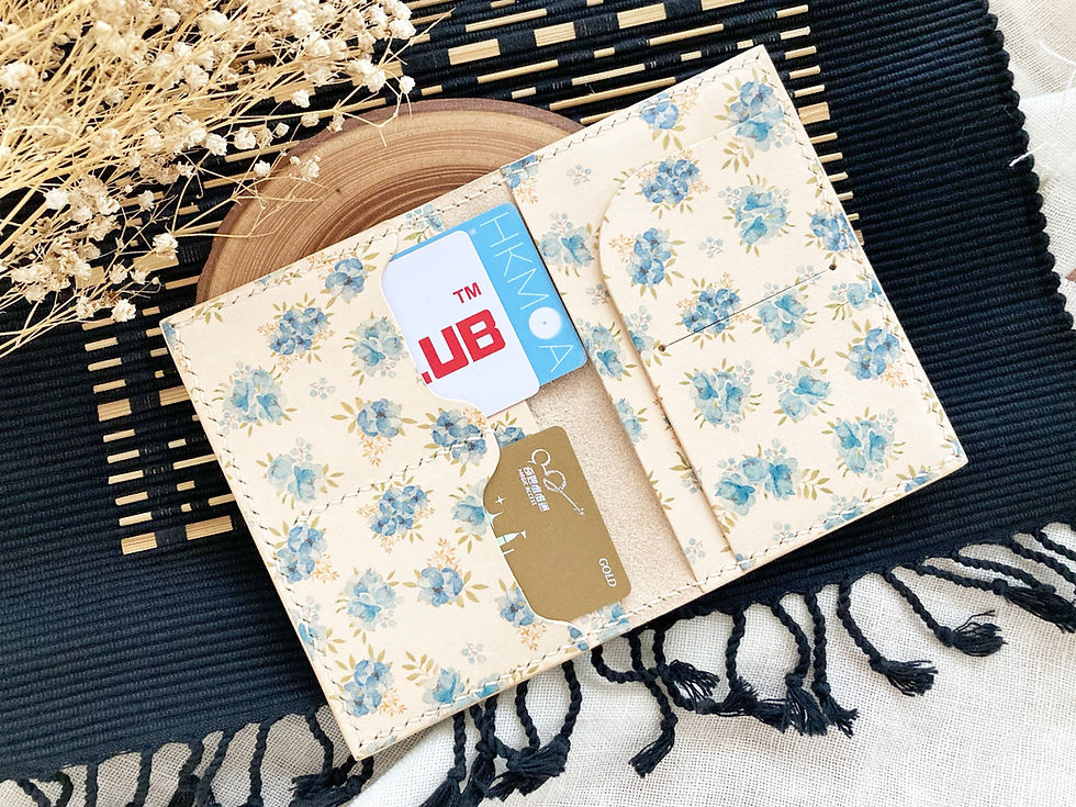 縮圖：【好好縫】碎花圖案咭位票夾護照套｜皮革D.I.Y材料包