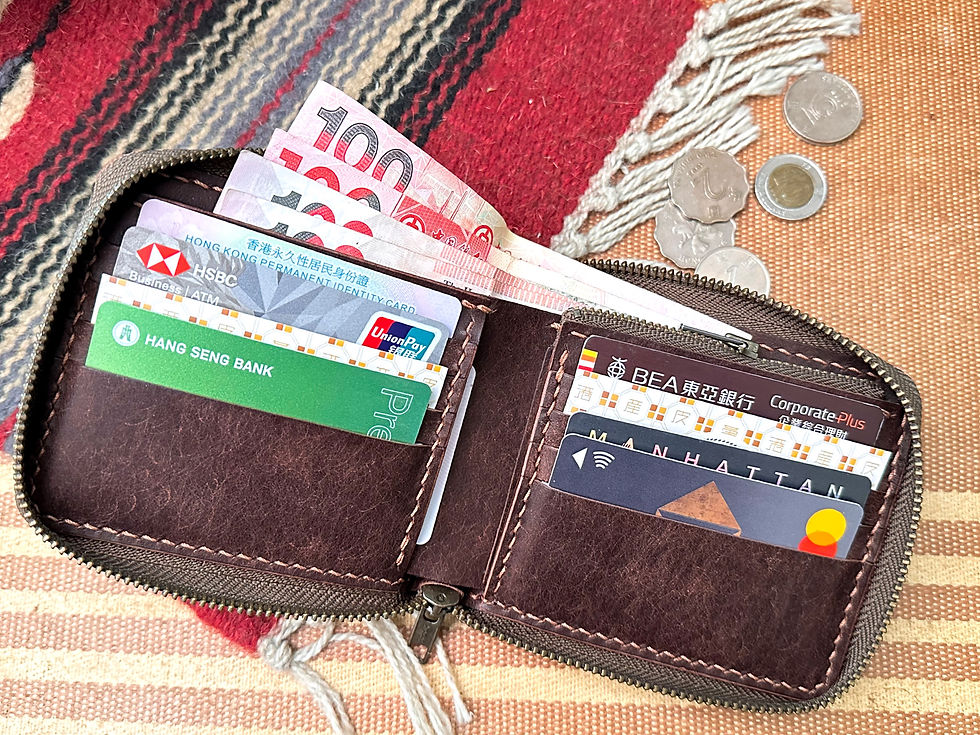 【好好縫】三邊拉鏈 8咭位+拉鏈散紙位 銀包｜皮革D.I.Y材料包