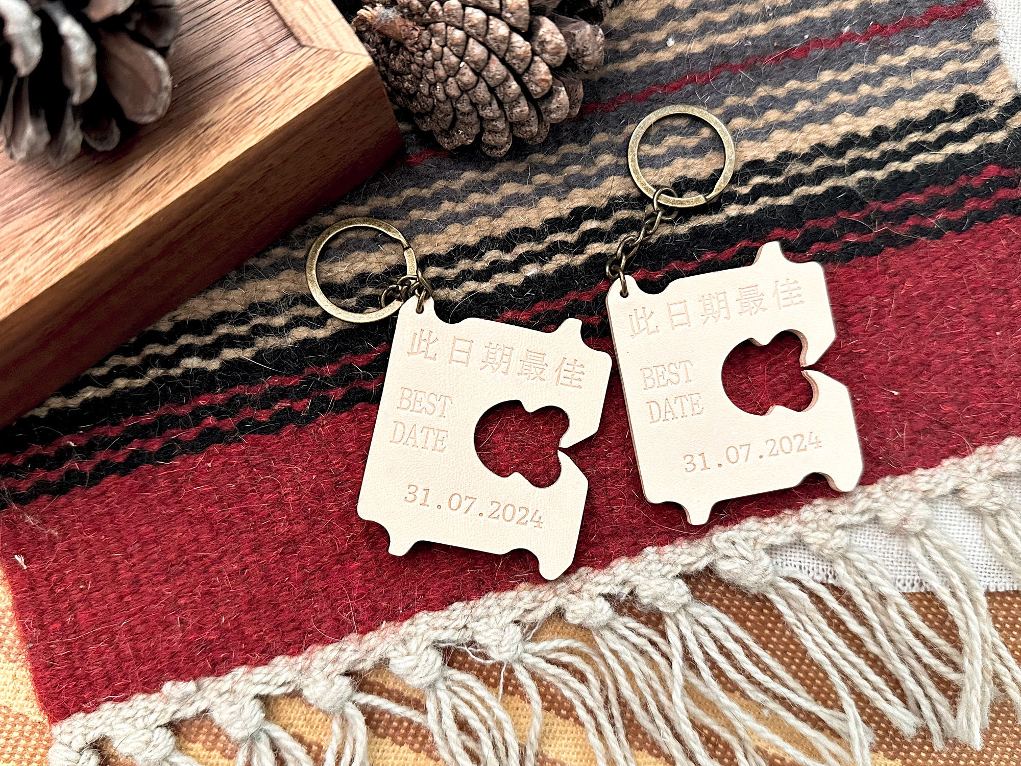 此日期最佳 皮革匙圈（情侶套裝）｜手工皮革｜香港製造