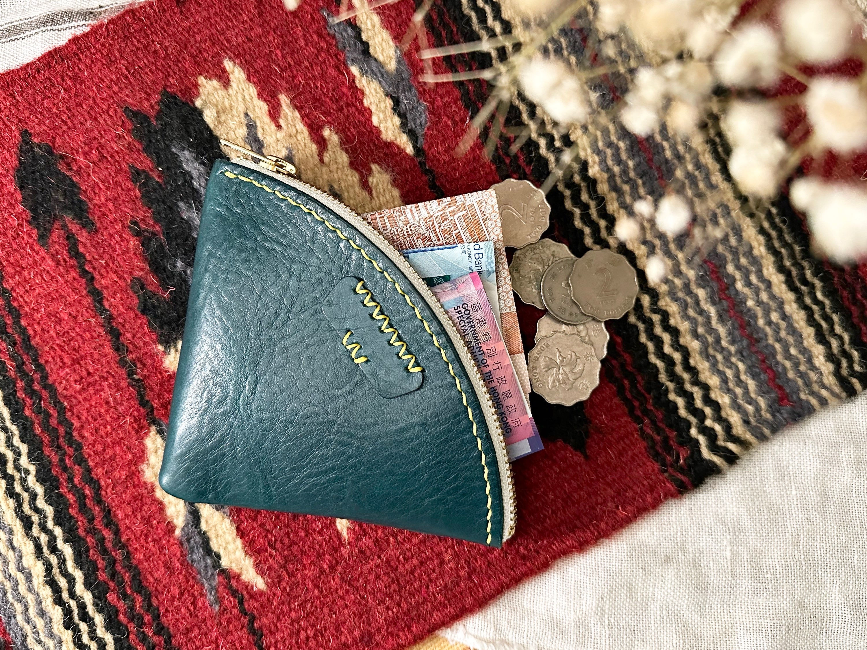 【好好縫】扇形摔紋散紙包｜皮革D.I.Y材料包