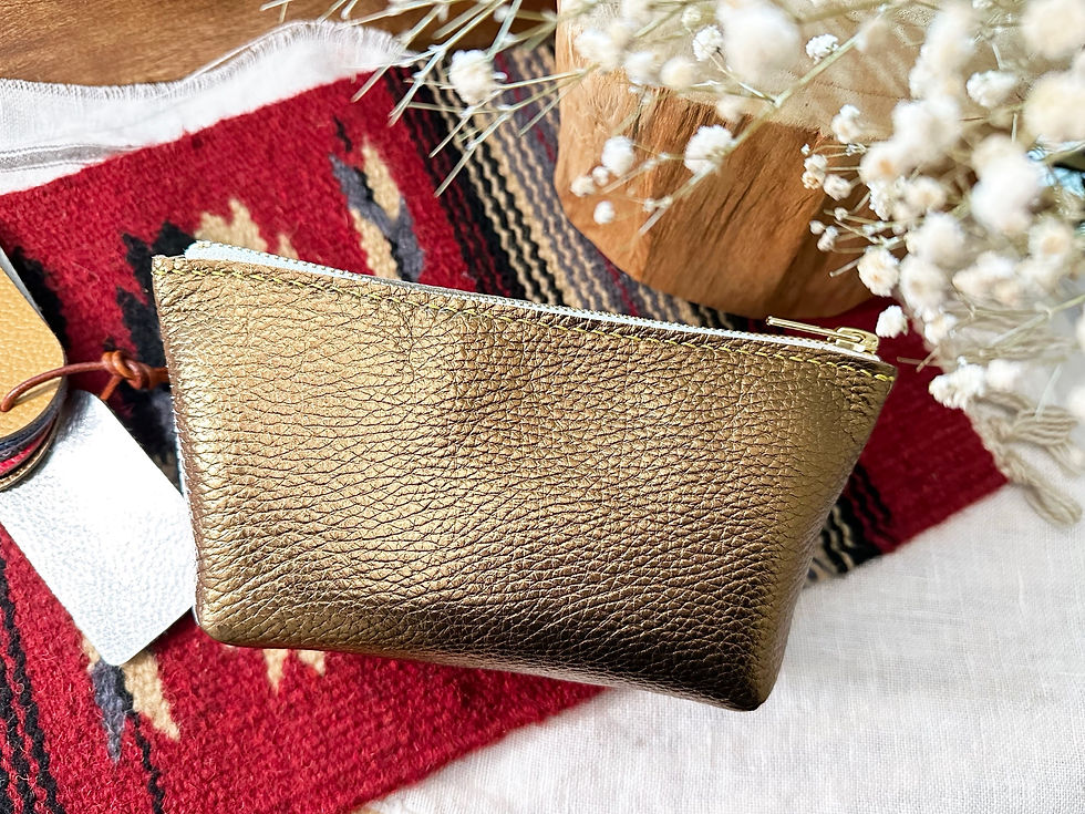 Thumbnail: [Sew well] Cosmetic bag｜Leather DIY material bag