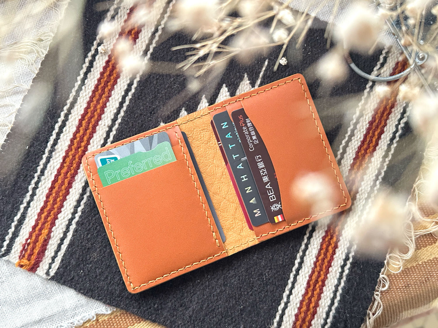 【人手縫】橫直咭位對摺咭套｜成品製造｜香港製造