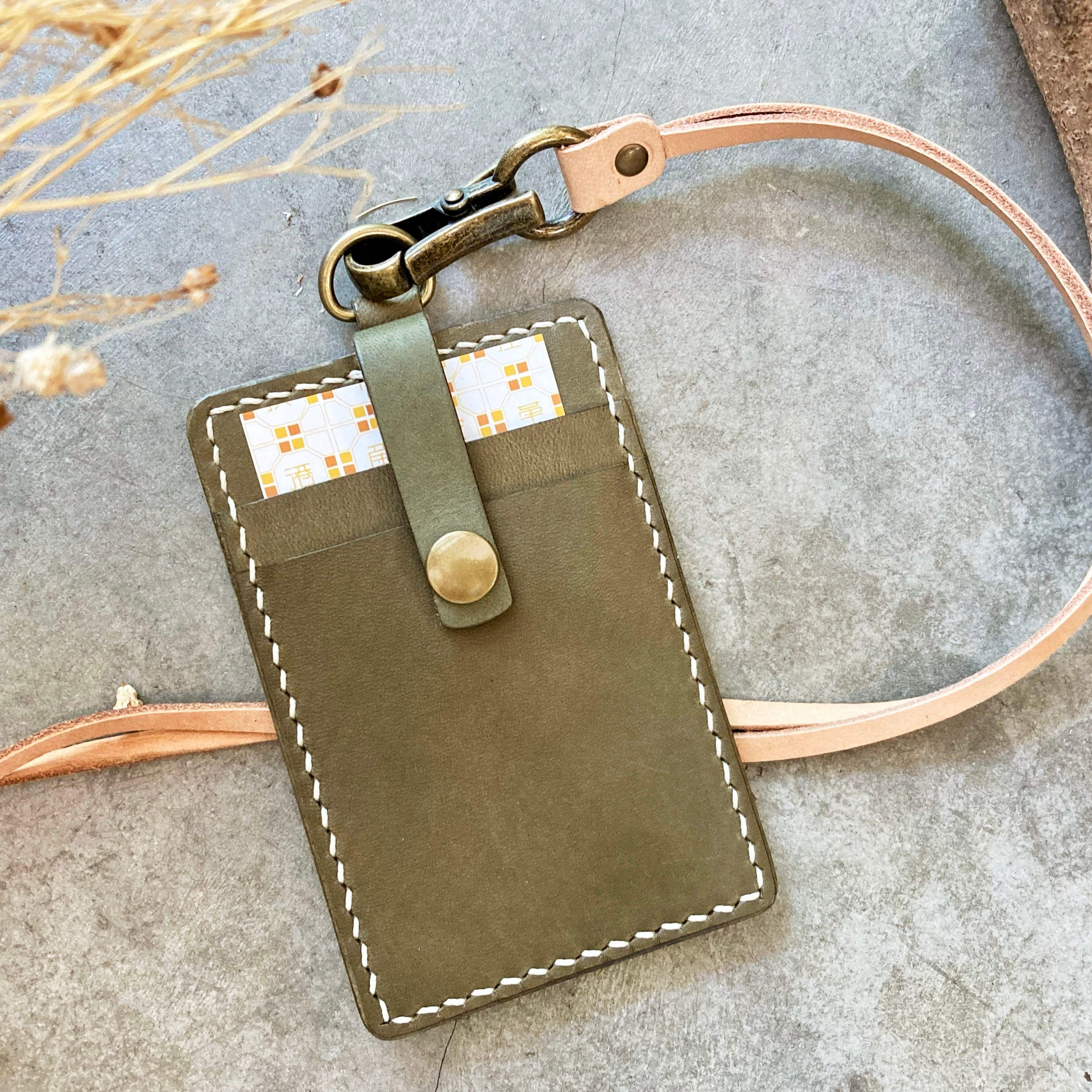 【好好縫】直身搭帶雙咭位＋相位證件套｜皮革D.I.Y材料包