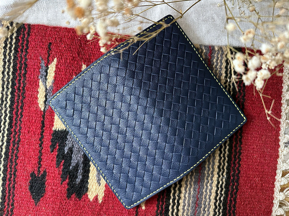 縮圖：【好好縫】山羊皮織皮4咭位1相位+拉鏈散紙位+風琴位長銀包｜皮革D.I.Y材料包