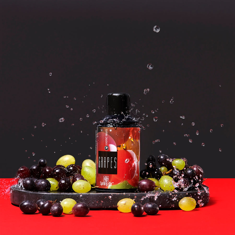 parfum spray in a bathroom scene