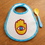 Thumbnail: APPLIQUED HAND MOTIF BABY DROOLER TEETHING BIB WITH WATERPROOF BACKING