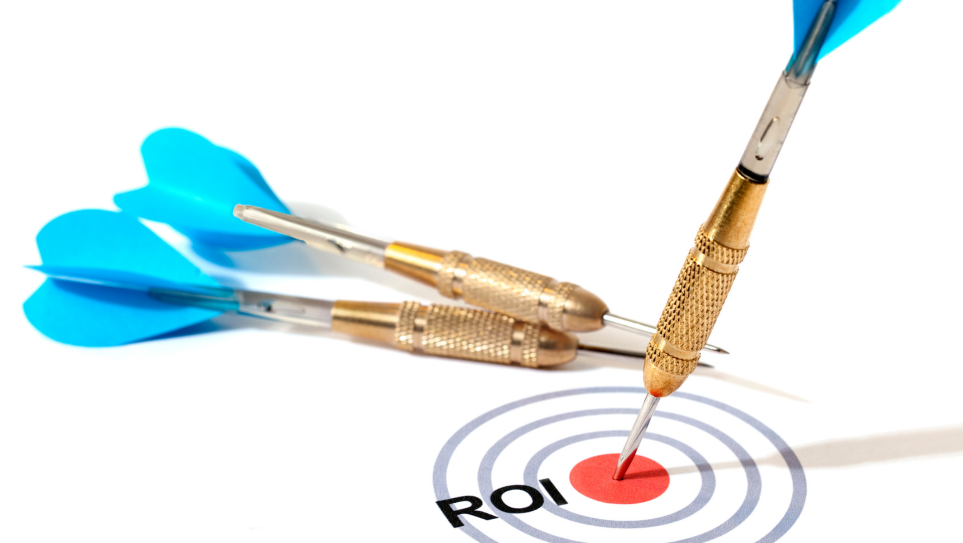 A blue dart in the bullseye