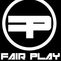 White stylized FP in circle, Fair Play Entertainment logo.