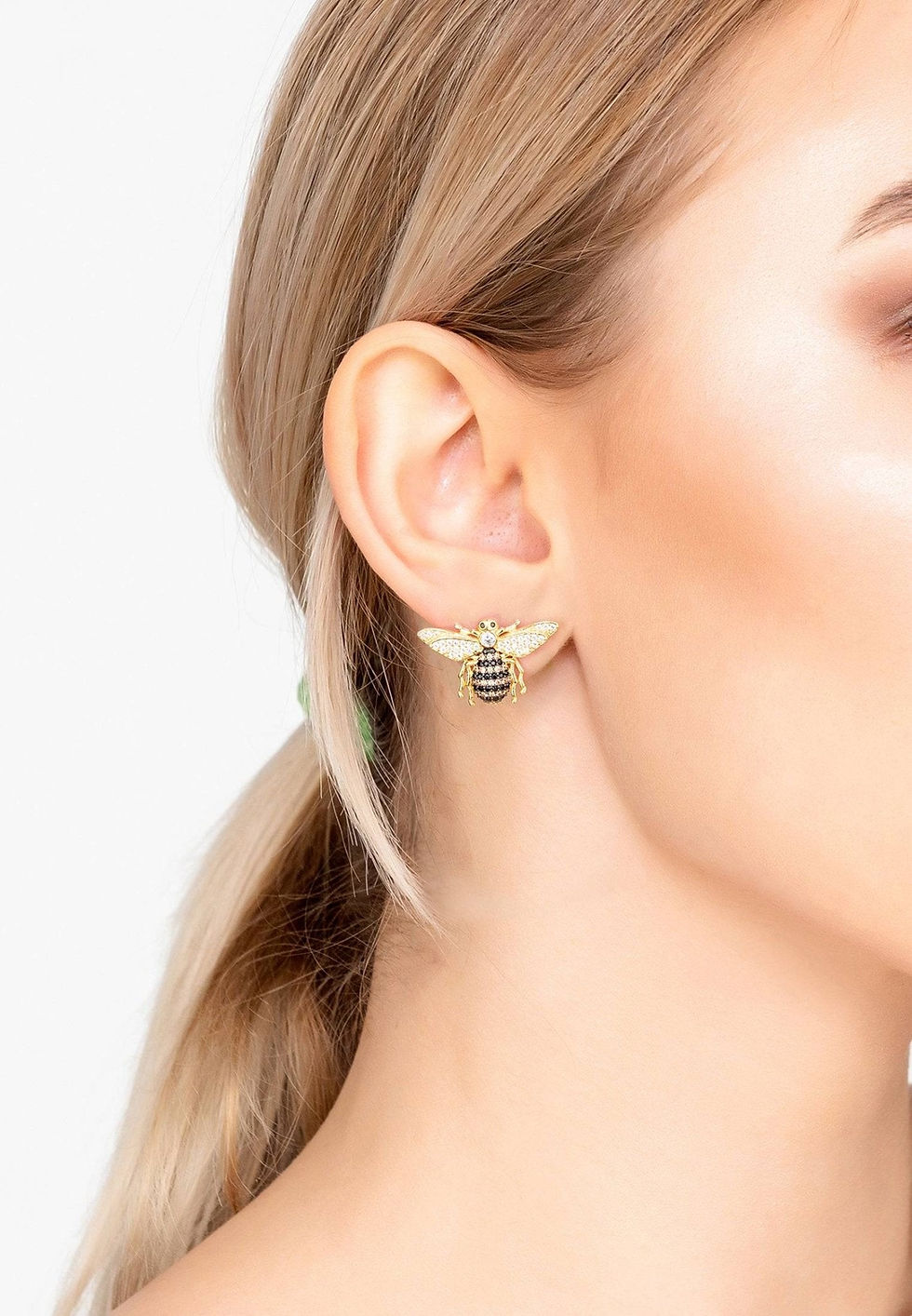 Thumbnail: Honey Bee Stud Earrings Gold