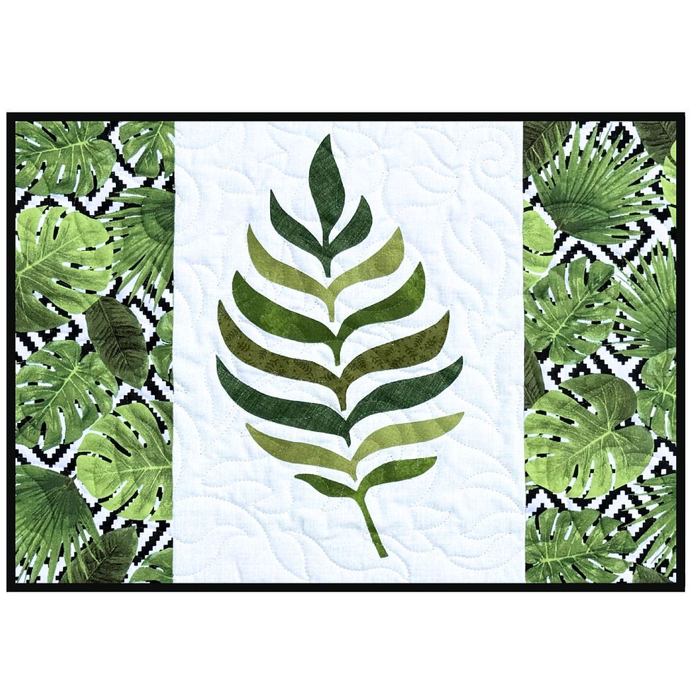 Thumbnail: PDF Tropical Leaves Quilt Pattern
