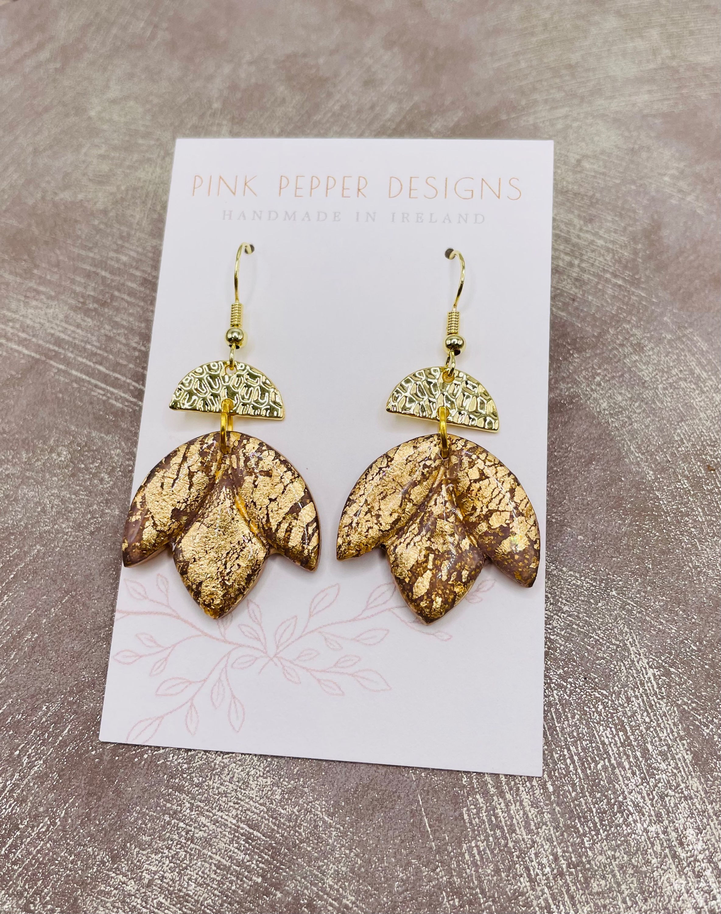Golden Dreams Tulip Dangle Earrings