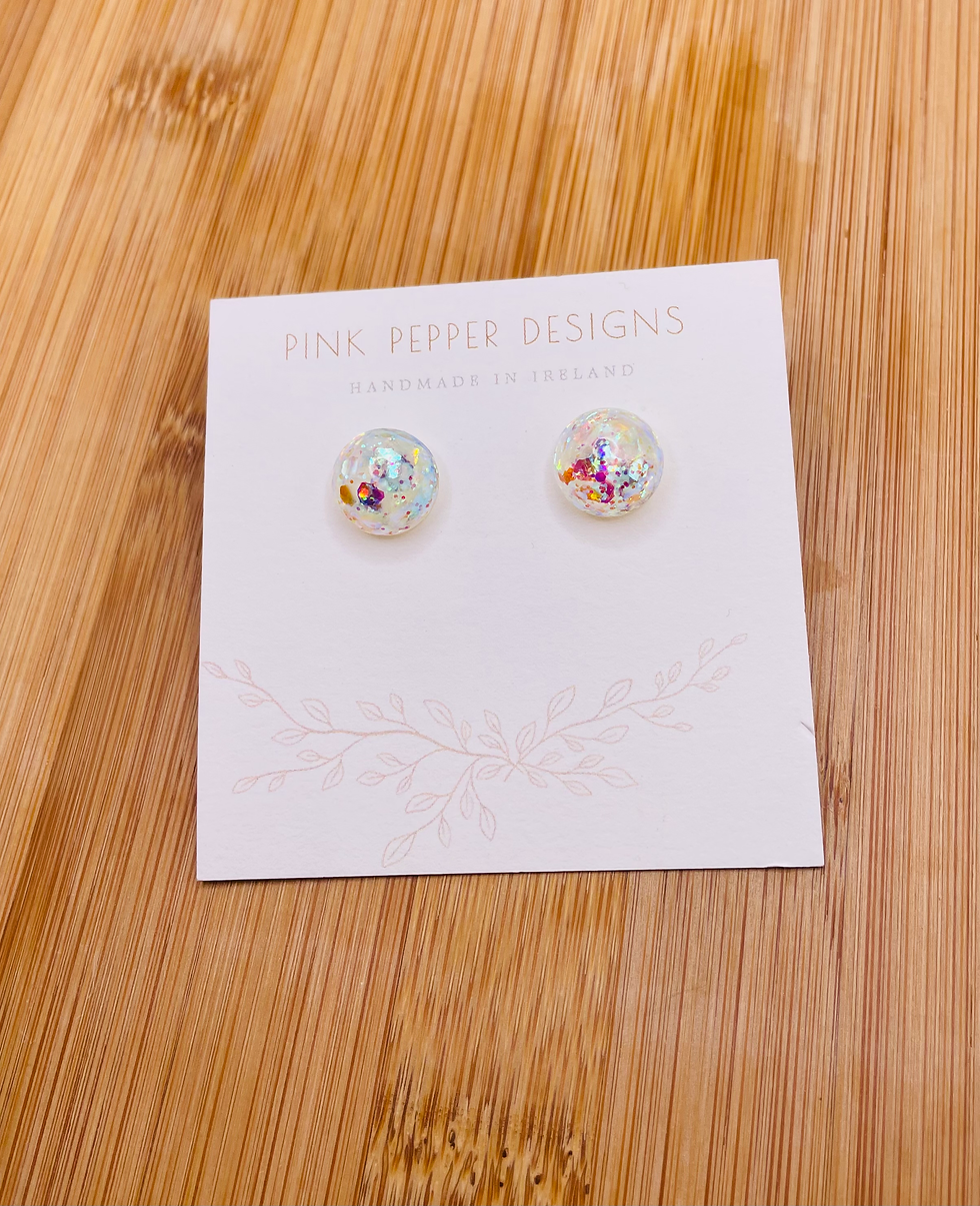 Thumbnail: Opal Medium Dome Stud Earrings 