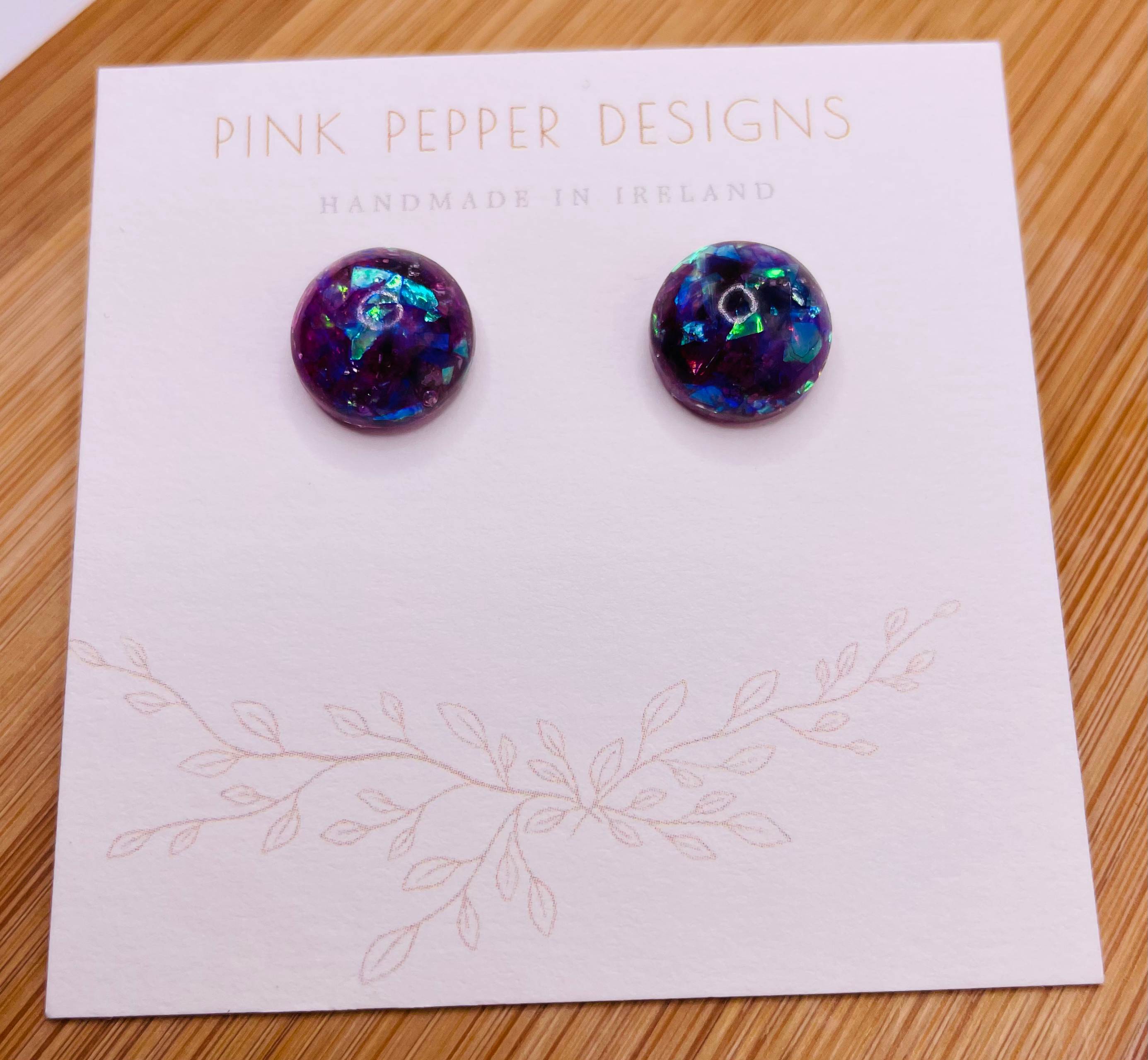 Amethyst Crystal Medium Sparkly Stud Earrings