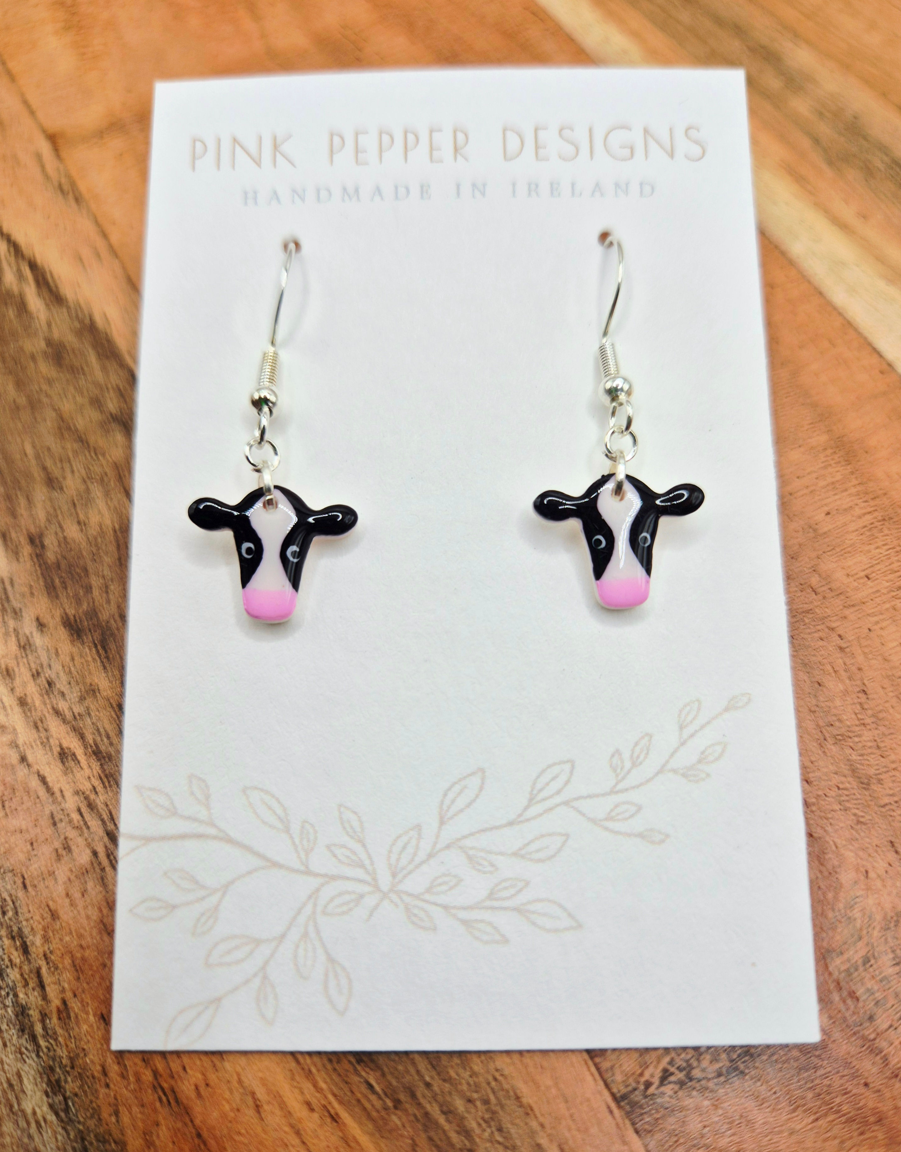 Small Cow Dangly Earrings 