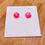 Thumbnail: Bubblegum Pink Medium Sparkly Stud Earrings 