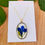 Thumbnail: Indigo Flower Large Oval Pendant Gold Chain Necklace 