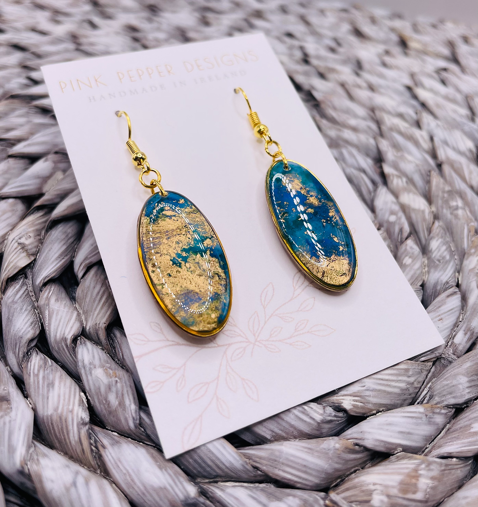 Thumbnail: Royal Marina Oval Dangle Earrings 