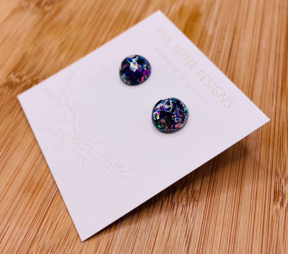 Thumbnail: Violet Craze Medium Sparkly Stud Earrings 