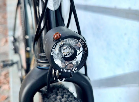 Nordest Super Albarda 3 Custom-Build von Velo nah und fern mit Diamant Rahmen in Schwarz Glanz, Nordest Carbon Gabel, 29" DT Swiss 350 Laufrädern und Continental Reifen, GRX RX812 1x12 Antrieb mit Shimano Deore 11-51 Kassette, Shimano Saint Tretlager, SwissStop Bremsscheiben 140/160mm, Cane Creek Steuersatz, Ritchey Comp. Lenker und Sattelstütze, BBB Dualchoice Pedalen und Supernova Beleuchtung; Gesamtgewicht 11.6 kg.