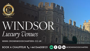 Luxury chauffeur service near Windsor Castle for executive travel and corporate events.
