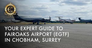 The tarmac at Fairoaks Airport (EGTF) with a lineup of private jets