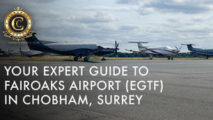 The tarmac at Fairoaks Airport (EGTF) with a lineup of private jets