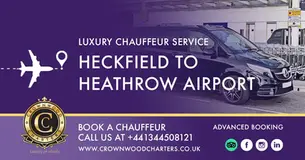 Luxury Chauffeur Service from Heckfield to Heathrow Airport