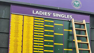 Official Ladies' Singles draw board at the Wimbledon Championships All England Club