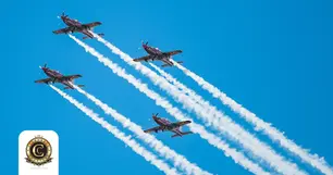 Aerobatic display at the Farnborough International Airshow
